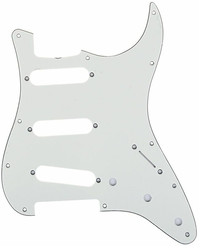 Защитная накладка гитары Fender Stratocaster SSS 3 слоя белая Musiclily MX1388AW