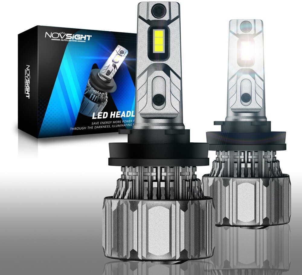 Светодиодная лампа Novsight N50 H11 цоколь PGJ19-2 70Вт 2шт 15000Лм 6500К белый свет LED автомобильная