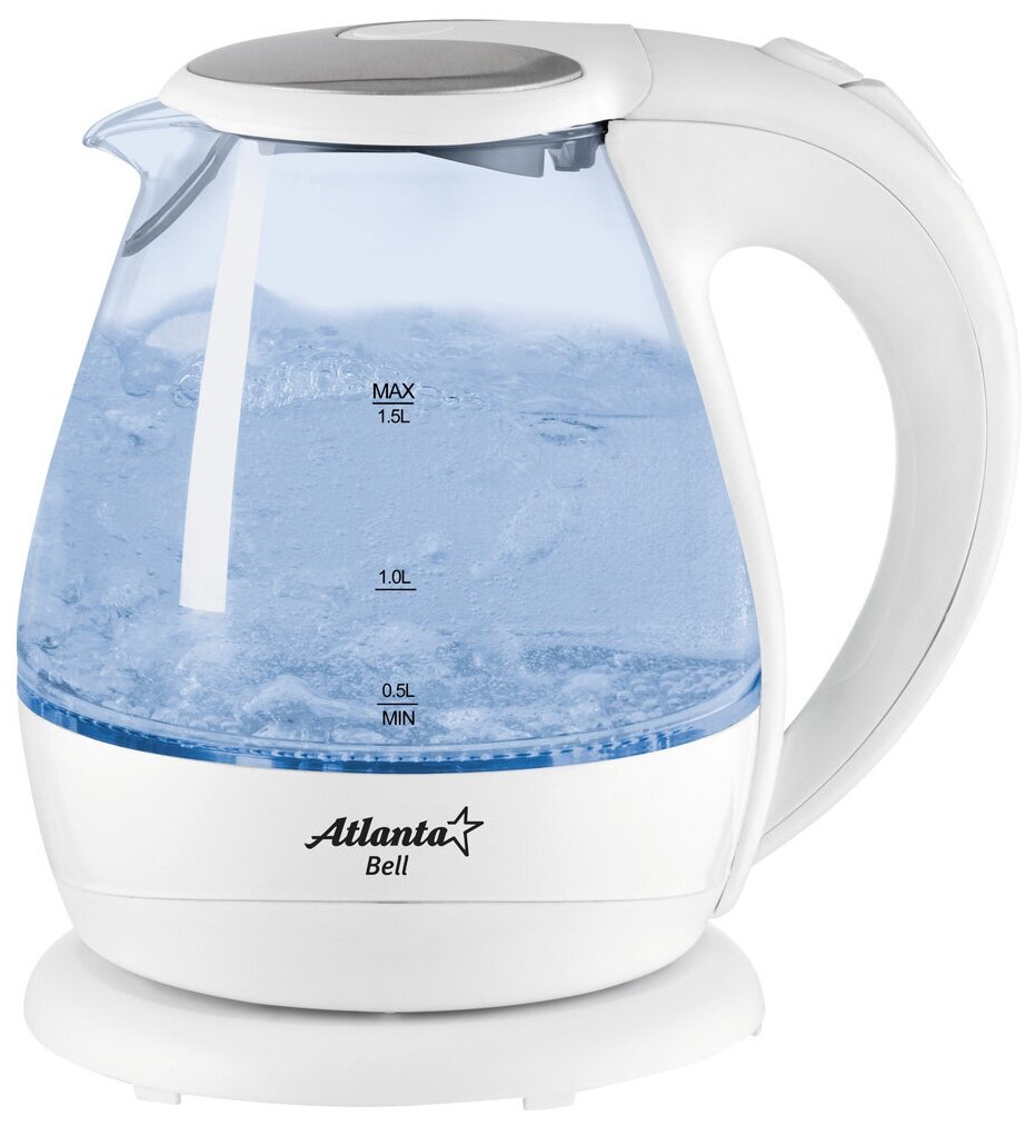 Чайник электрический ATLANTA ATH-2460 (white) стеклянный