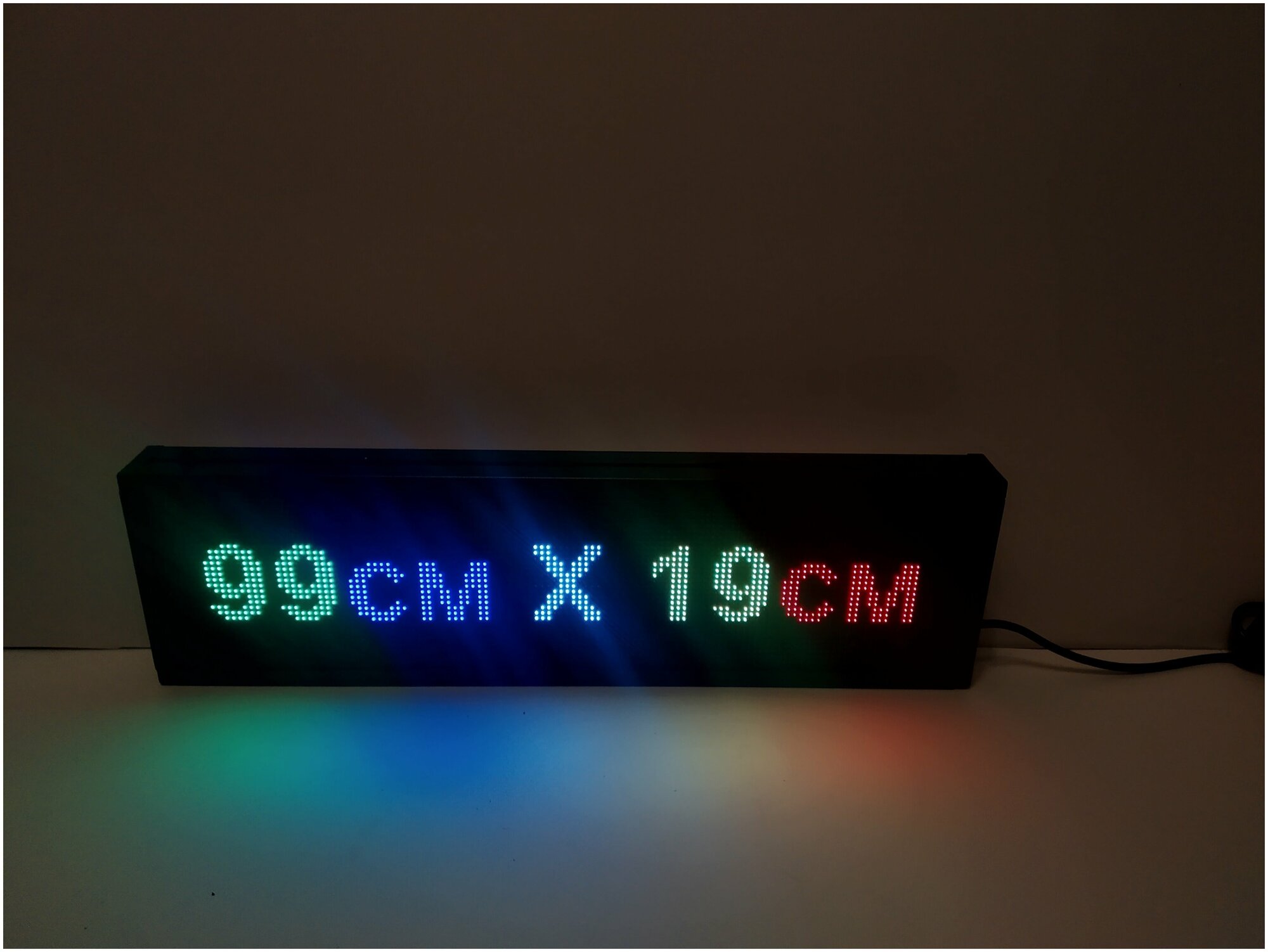 Бегущая строка полноцветная (Р10 RGB SMD) 99Х19х5см. Светодиодный led экран - информационное табло