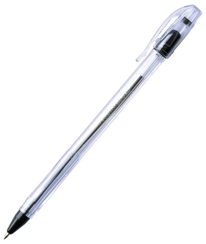 Ручка шариковая Crown «Oil Jell» черная, 0,7мм