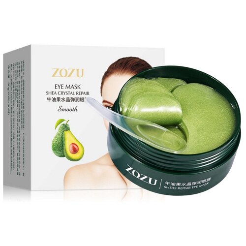 Zozu / Увлажняющие гидрогелевые патчи Zozu Shea Crystal с экстрактом авокадо и маслом Shea Eye Mask, 60 шт