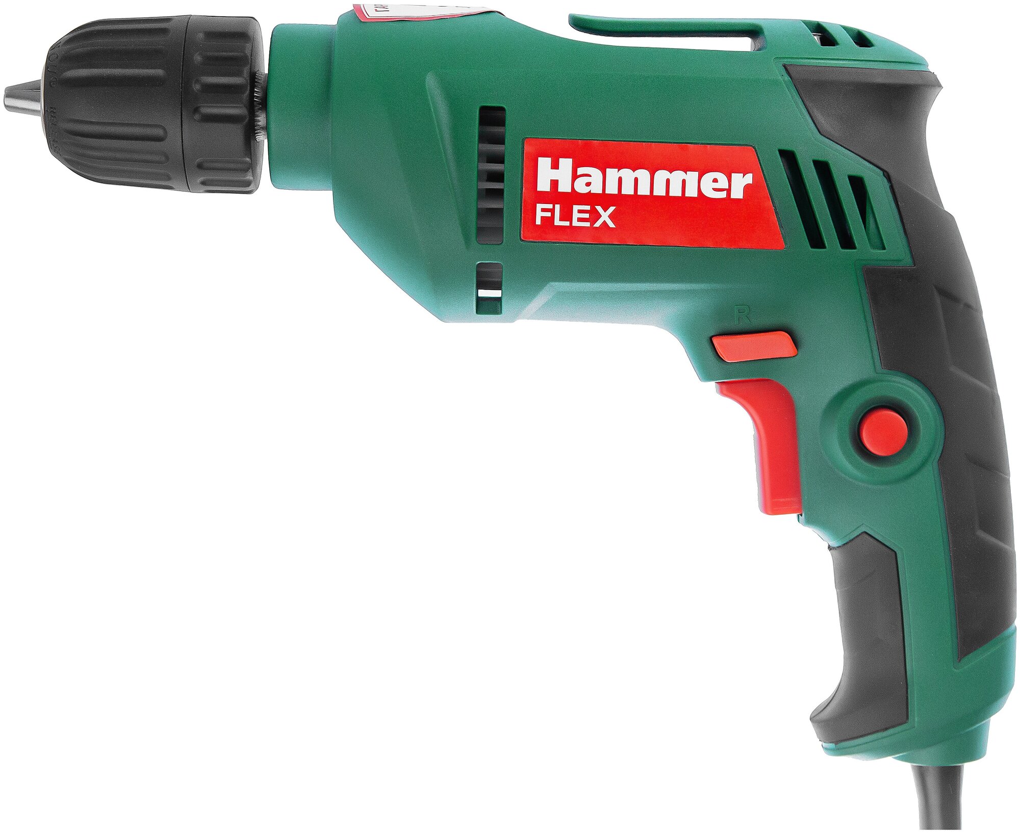 Безударная дрель Hammer DRL500С 109-013, 500 Вт зеленый - фотография № 1