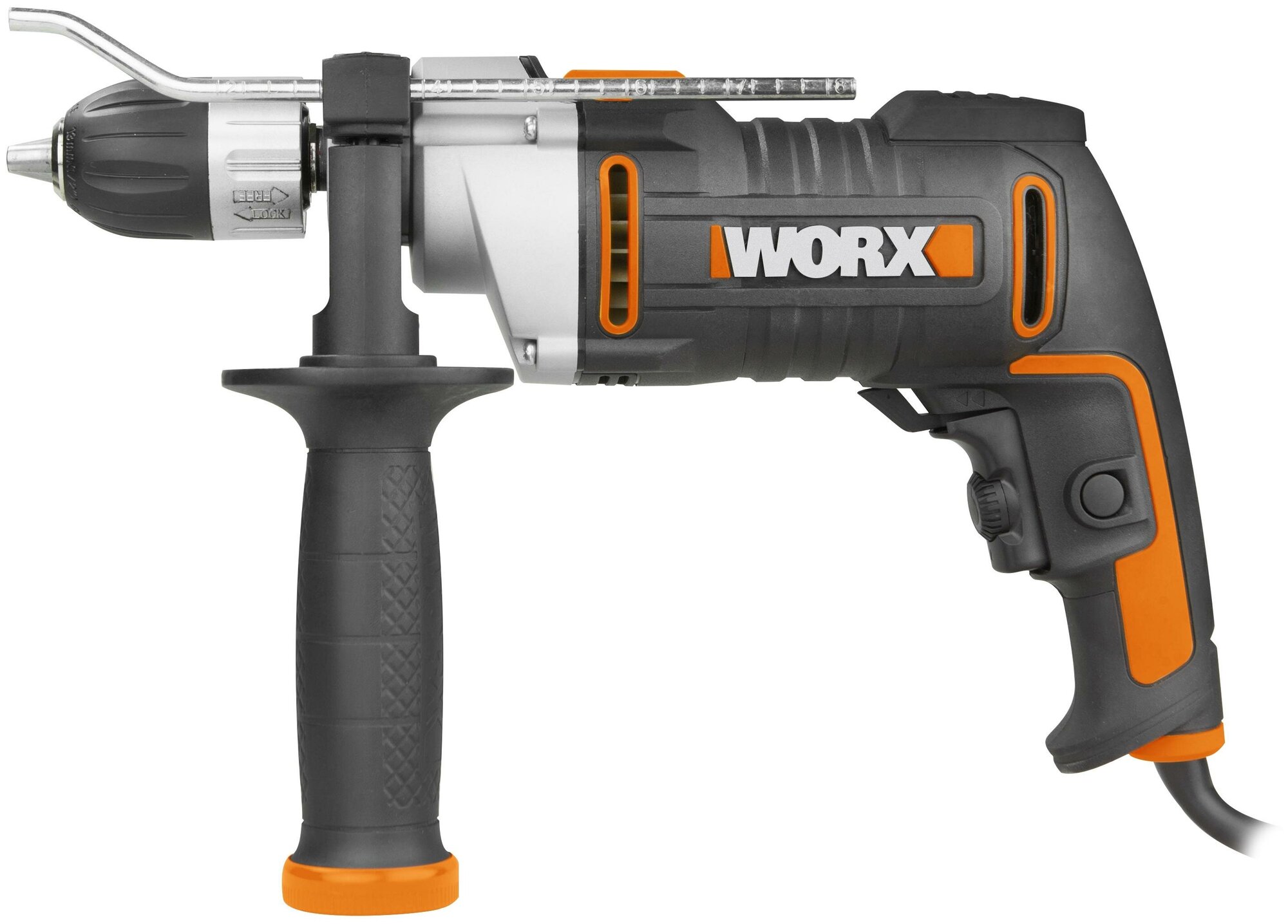 Дрель-шуруповерт ударная WORX WX318 220V 810Вт электрическая, с кейсом