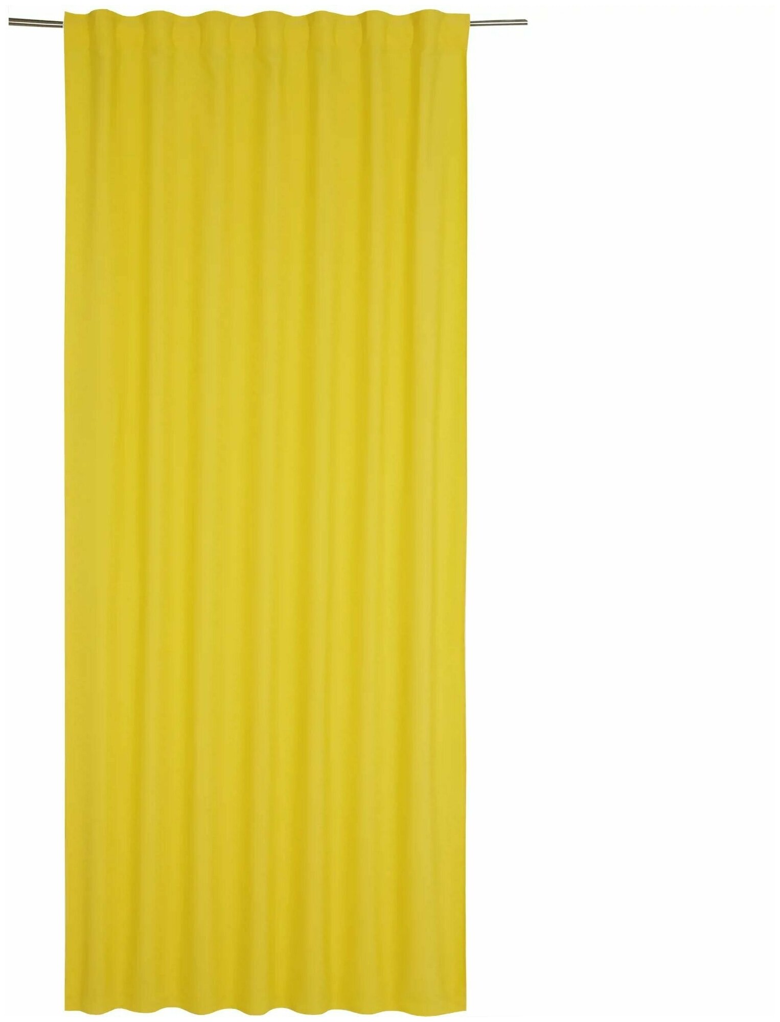 Штора на ленте со скрытыми петлями Pharell 140x280 см цвет жёлтый Banana 4 - фотография № 1