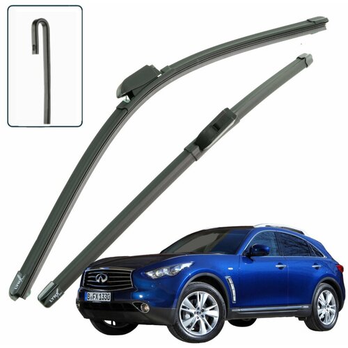 Дворники Infiniti FX30d (2) S51 / Инфинити ФХ30д рест. 2012 / 2013 Щетки стеклоочистителя бескаркасные автомобильные LYNXauto к-т 2шт. 600мм-480мм