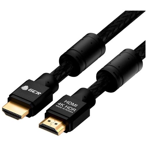 фото Кабель gcr hdmi - hdmi (gcr-hm481), черный, фер. кольца, 10 м