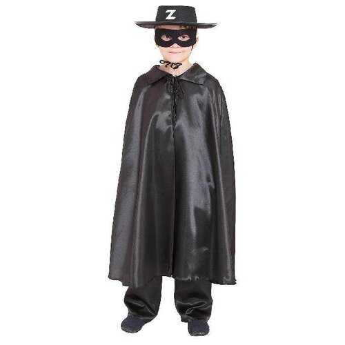 фото Карнавальный костюм страна карнавалия "зорро", шляпа, маска, плащ, длина 80 см (2465845)