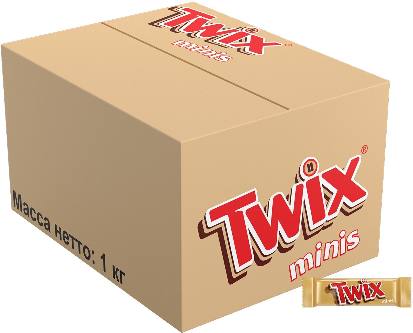 Шоколадный батончик Twix миниc, 1кг