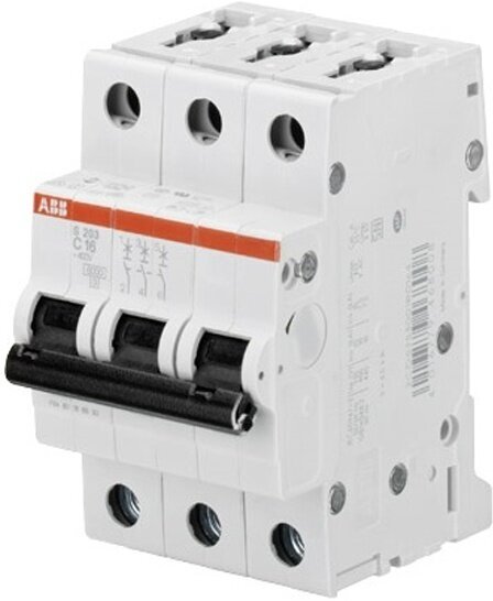 Автоматический выключатель Abb 3p C 10А 6кА S203, 2CDS253001R0104