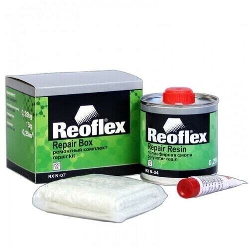 Комплект для ремонта пластика Reoflex, смола и стекломат, Repair Box