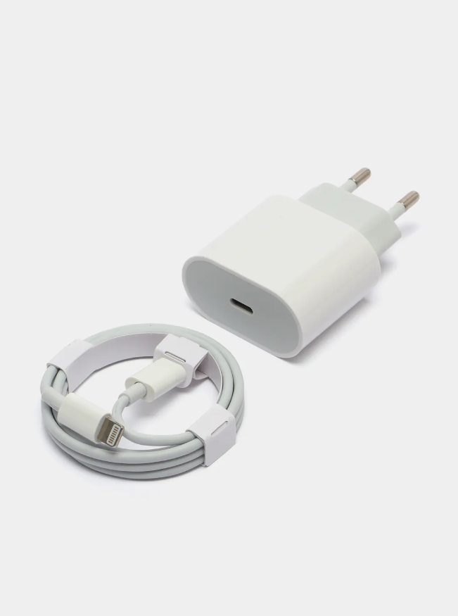 Адаптер питания для айфона 20Вт с кабелем в комплекте / Быстрая зарядка 20W для iPhone iPad AirPods