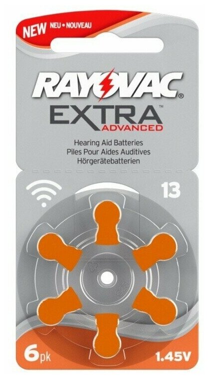 Батарейка RAYOVAC Extra ZA13, в упаковке: 6 шт.