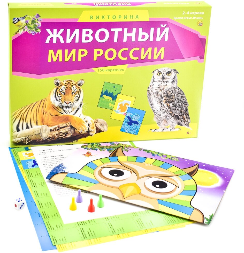 Настольная игра Рыжий кот Викторина Животный мир России 150 карточек - фото №5