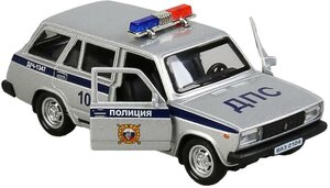 Машинка металлическая ТехноПарк ВАЗ-2104 Жигули. Полиция 12см серебристая 2104-12POL-SR