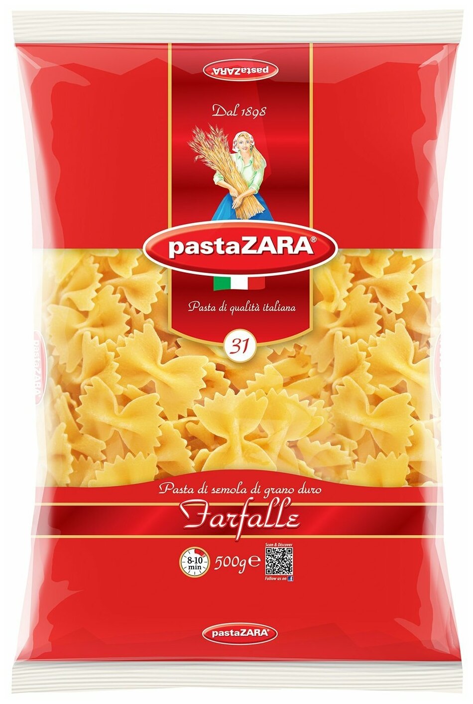 Макаронные изделия Pasta Zara 31 Бантики, 500г - фотография № 1