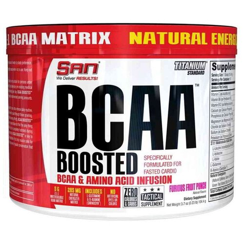 BCAA S.A.N. BCAA Boosted, фруктовый пунш, 104.4 гр.