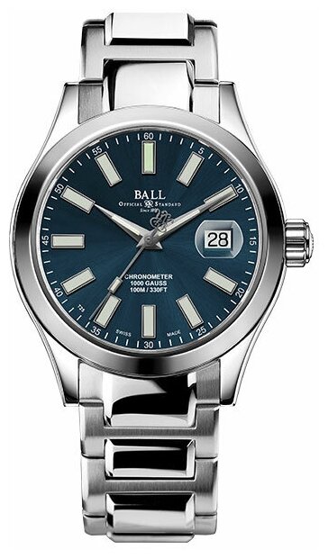 Наручные часы BALL Мужские наручные часы BALL Marvelight Chronometer NM9026C-S6CJ-BE, серебряный, зеленый