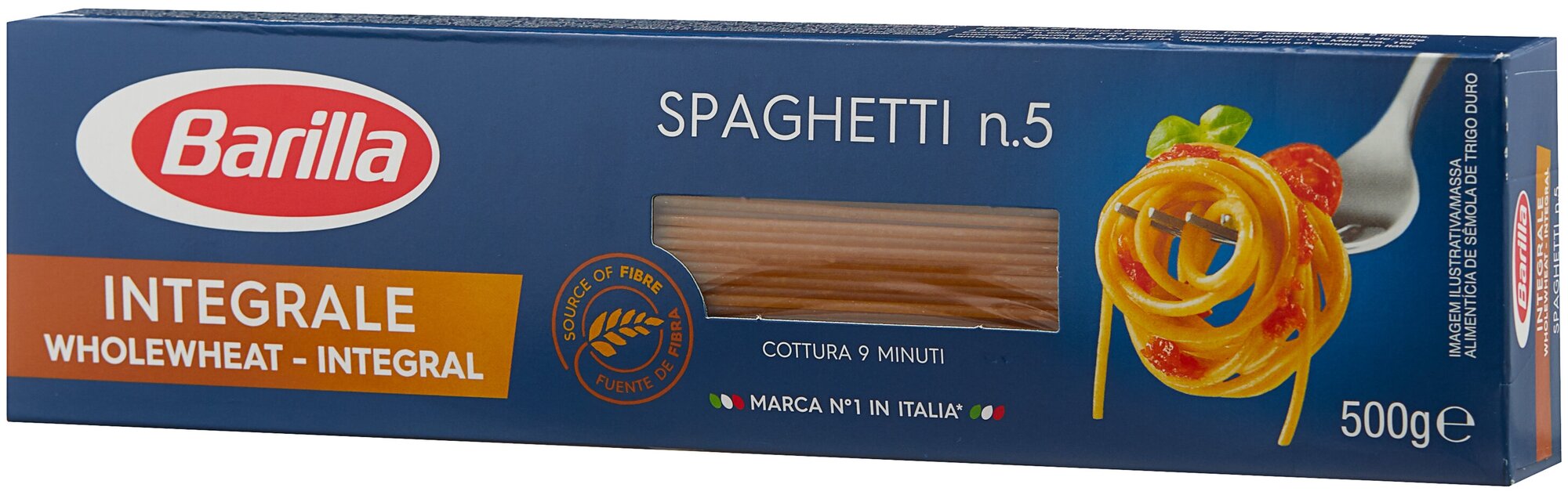 Barilla Spaghetti Integrale n.5 Паста спагетти цельнозерновые, 500 г - фотография № 3