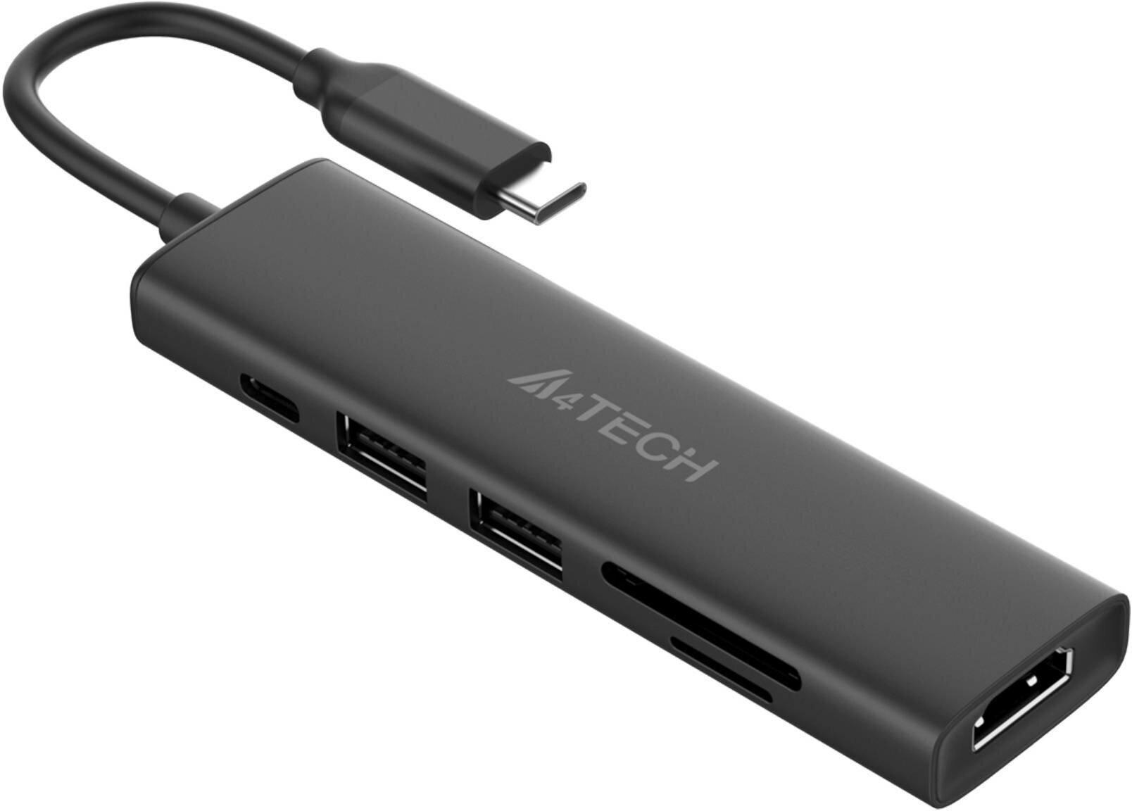 Разветвитель USB-C A4Tech DST-60C серый - фото №1