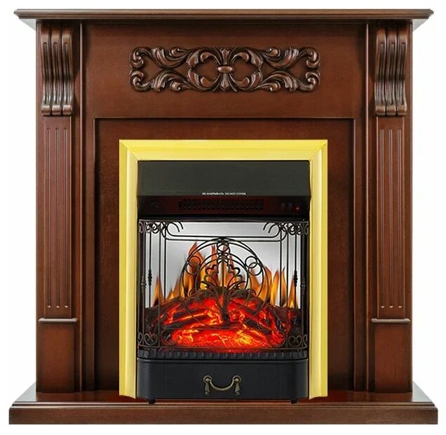Каминокомплект Royal Flame Venice - Махагон коричневый антик с очагом Majestic FX M Brass