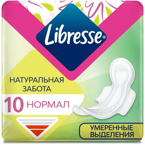 Libresse прокладки Natural Care Ultra Normal, 4 капли, 10 шт.