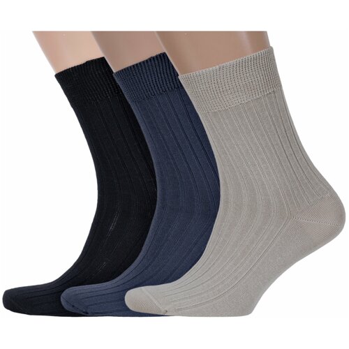 Комплект из 3 пар мужских носков Брестские (БЧК) из 100% хлопка микс 1, размер 31 (46-47)