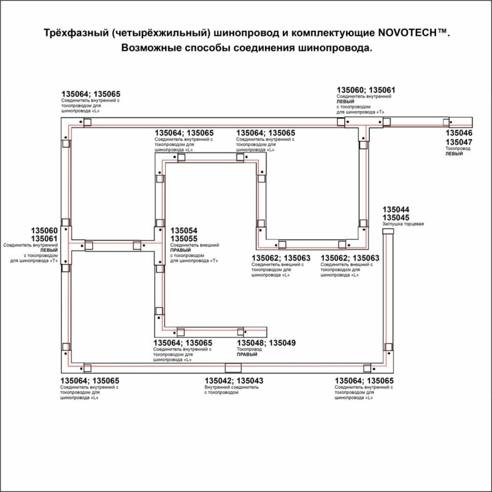 NOVOTECH 135041 PORT NT19 112 черный Трехфазный (четырехжильный) шинопровод 3м с токопроводом (адаптером) - фотография № 2