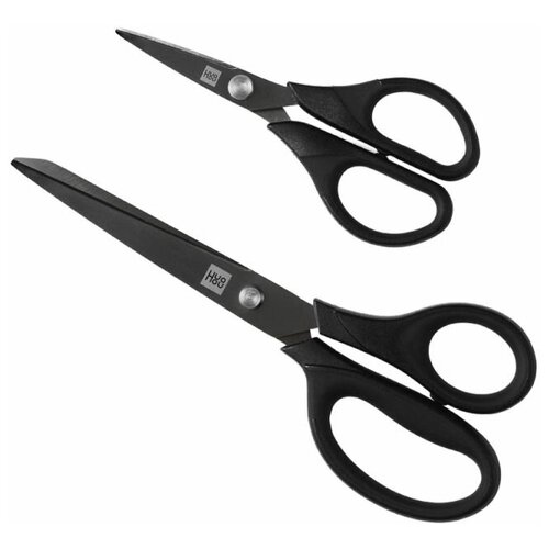 Набор ножниц с титановым покрытием HuoHou 2шт HU0030 - черный kokuyo unpacking scissors office scissors multifunctional letter opener utility knife hasa p410 japan stationery awards