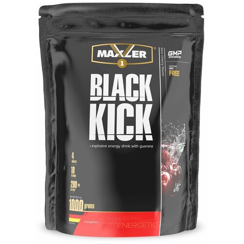 Предтренировочный комплекс Maxler Black Kick вишня 1000 г 1000 мл предтренировочный комплекс sport technology nutrition guarana ultra liquid concentrate манго груша 1000 г 1 шт 1000 мл