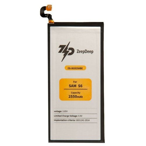 аккумулятор zeepdeep asia eb bg920abe для samsung g920f g920fd s6 s6 duos 3 8v 2550mah Аккумулятор (АКБ) ZeepDeep ASIA (EB-BG920ABE) для Samsung G920F/G920FD/S6/S6 Duos