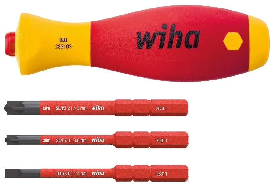 Набор Wiha 43449 SoftFinish slimVario electric 4 предмета