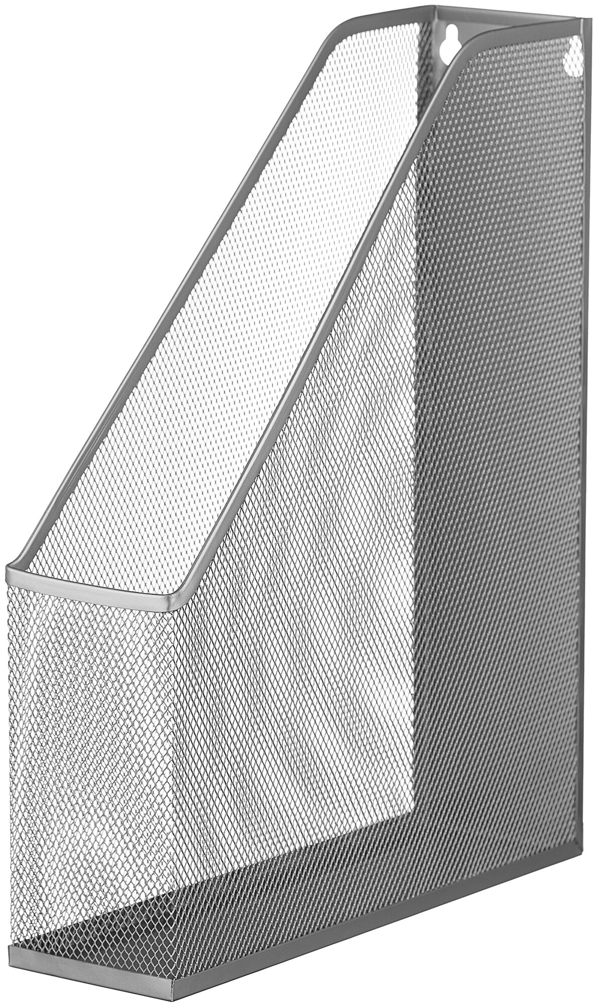 Лоток вертикальный для бумаг BRAUBERG "Germanium" (250х72х315 мм), металлический , серебряный,231949