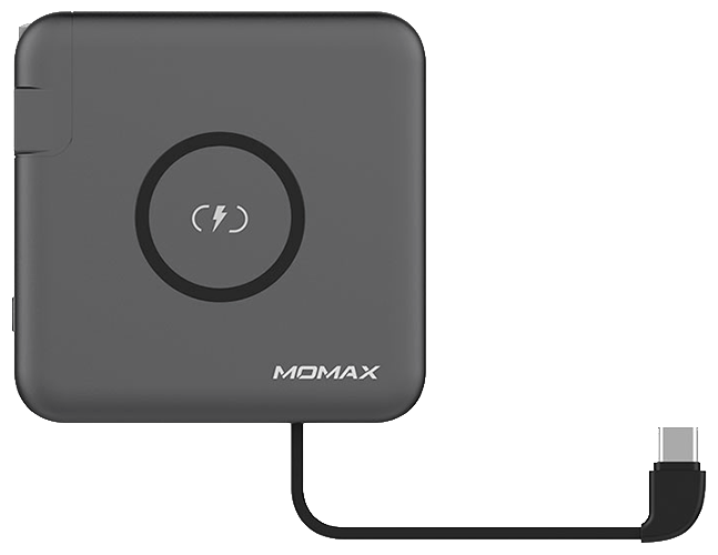 Портативное зарядное устройство Momax Q.POWER PLUG Wireless Portable PD & QC3.0 Fast Charger 10W 6700mAh - Black