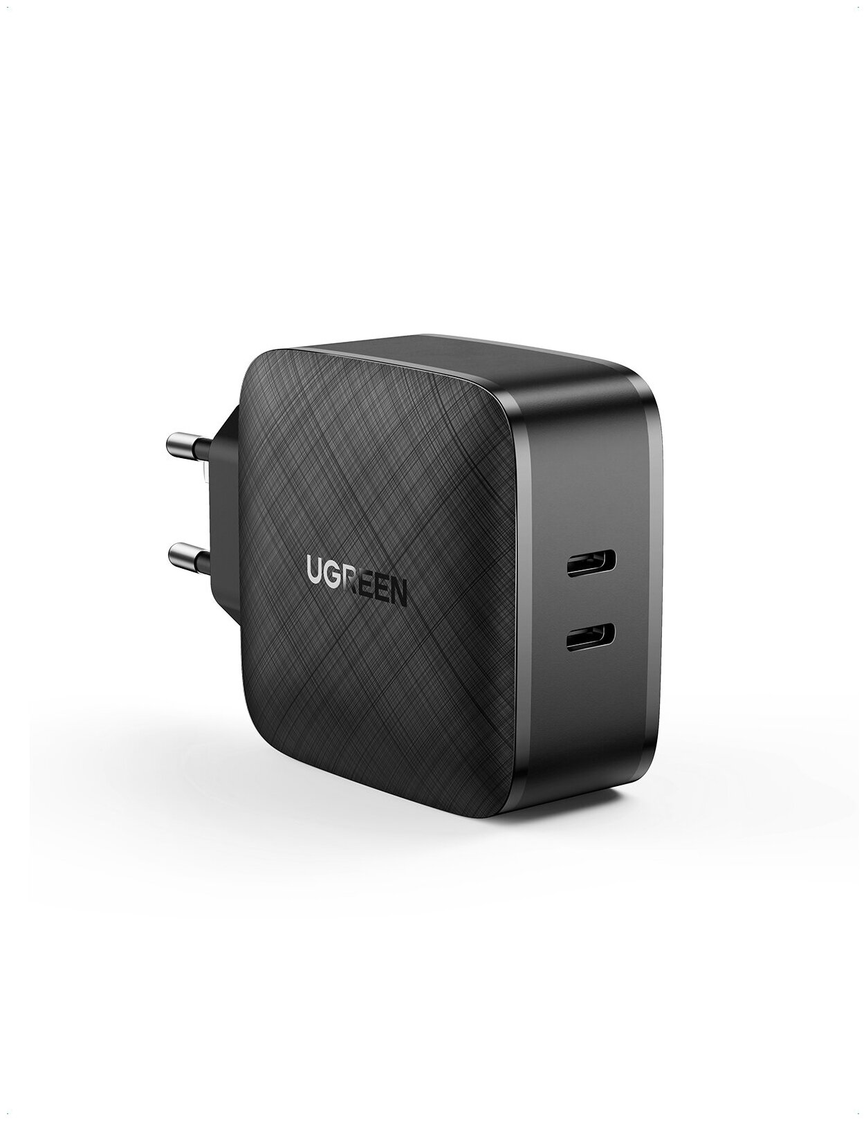 Сетевое зарядное устройство UGREEN CD216 (70867) 2 USB-C 66W PD Charger. Цвет: черный