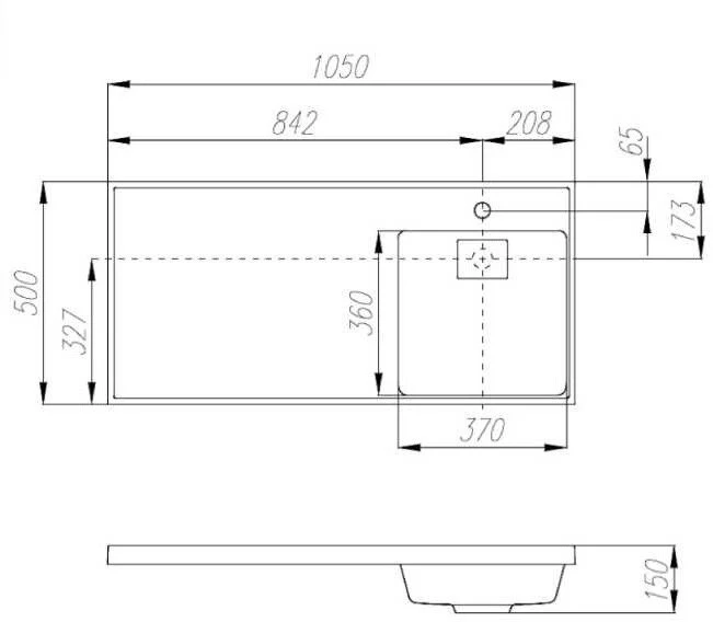 Раковина Акватон Лондри 105x50 1A72223KLH010