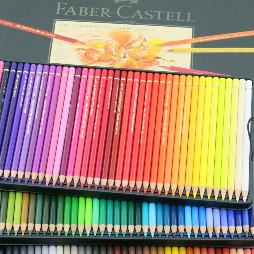 Карандаши цветные Faber-Castell Polychromos набор цветов в металлической коробке 12 шт. - фото №12