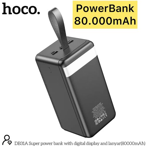 PowerBank Внешний аккумулятор на 80000mAhс фонариком и цифровым дисплеем 695000₽