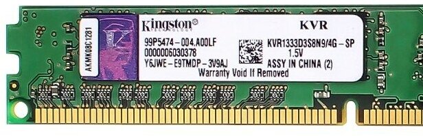 Оперативная память Kingston KVR1333D3N9/4G DDR3 4 ГБ 1333 МГц