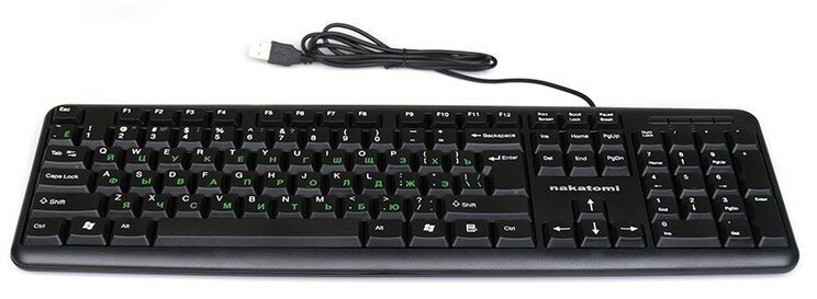 Клавиатура Nakatomi KN-02U, USB, черный
