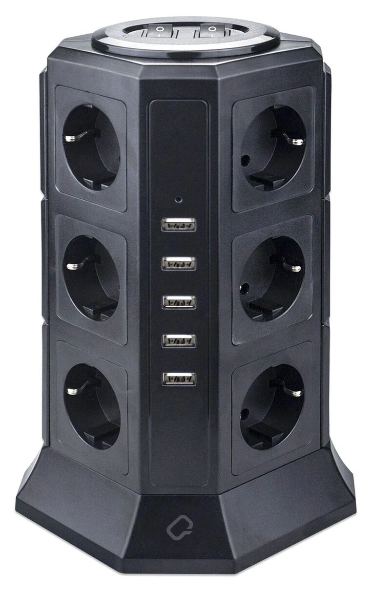 Сетевые фильтры и удлинители Qumo Power Tower Pro 12SP5U P-0001 12 Sockets 2m 30556 .