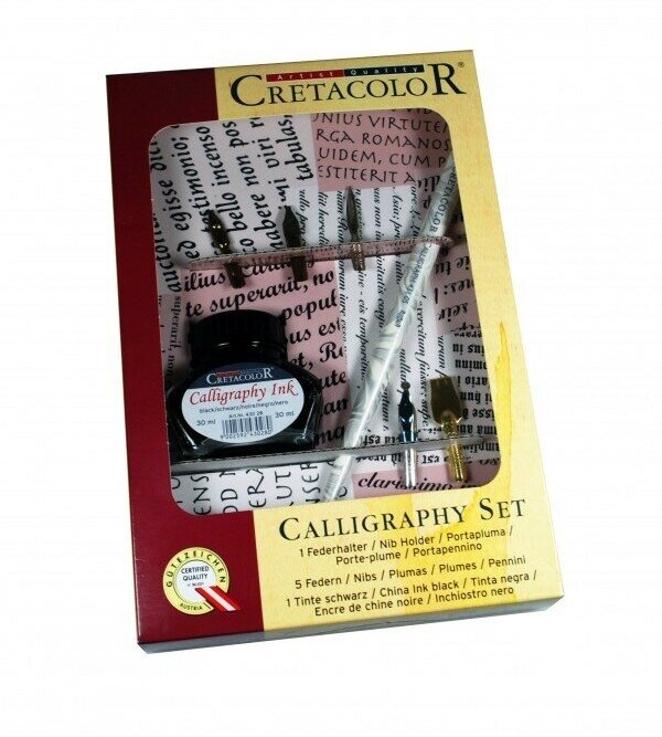 Набор для каллиграфии CRETACOLOR 7 предметов (перья, держатель, тушь) - фото №6