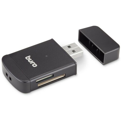 Кард-ридер OTG Buro BU-CR-3103, USB/Micro SD/ SD, чёрный