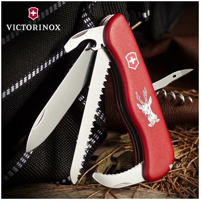 Нож перочинный Victorinox HUNTER (0.8573) 111мм 12функций красный - фото №13