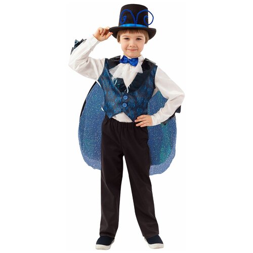 Костюм пуговка, размер 104, синий/черный/белый детский маскарадный костюм кролик светло синий размер 26