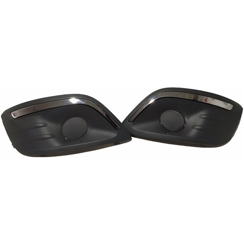 Рамки ПТФ с хром вставкой на Лада Ларгус