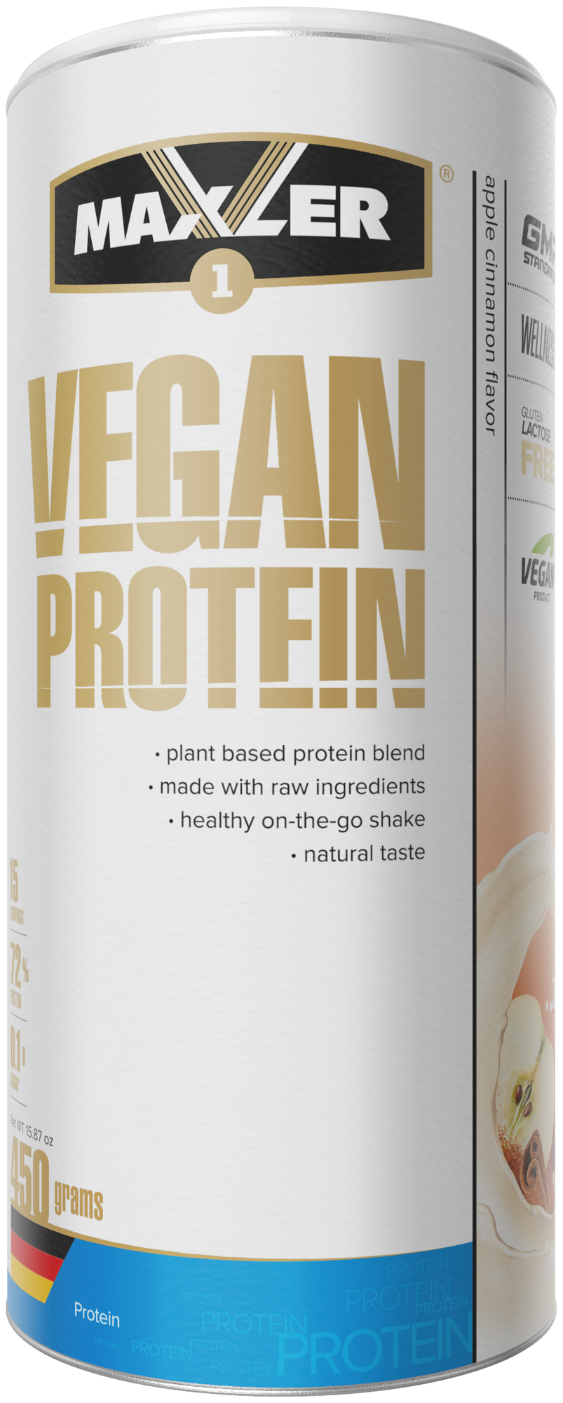 Протеин Maxler Vegan Protein, 450 гр., яблоко-корица