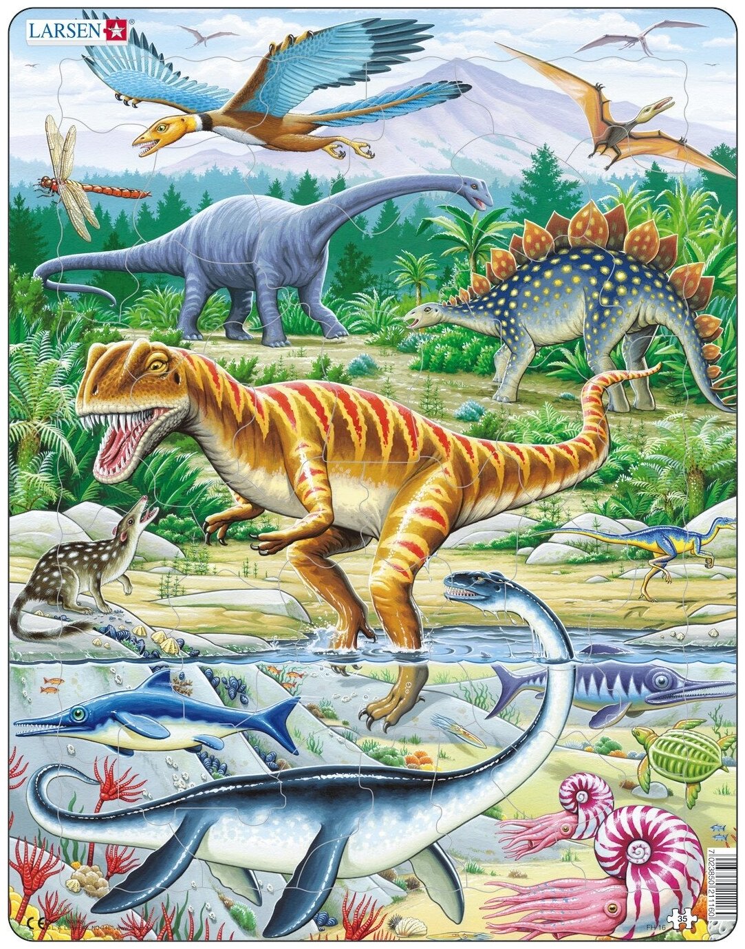 Пазл Larsen Динозавры 35 деталей - фото №5