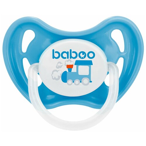 Пустышка латексная классическая baboo Transport 0+ м, голубой/белый тарелка baboo transport 9 016 белый голубой