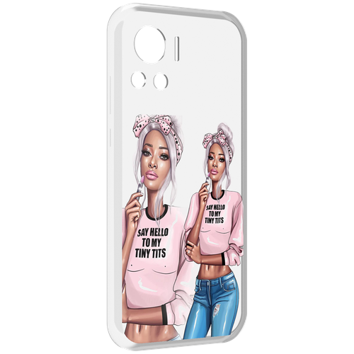 Чехол MyPads Девушка-в-розовой-футболке женский для Motorola Edge 30 Ultra задняя-панель-накладка-бампер